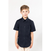 Kinder poplin overhemd korte mouwen